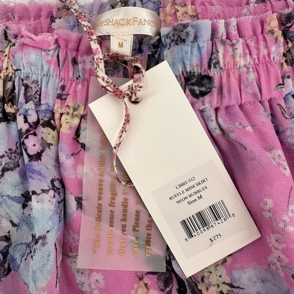 LOVESHACKFANCY Ruffle Mini Skirt Neon Bubbles Size Medium NEW - Picture 3 of 5